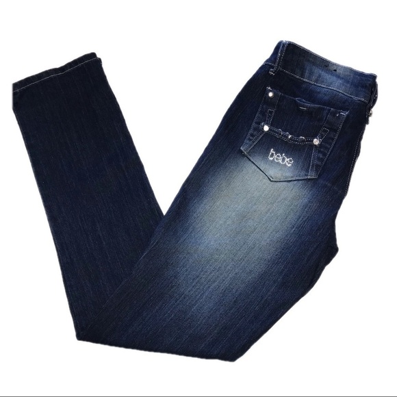 Bebe Premium Skinny Cut Crystal Jeans 15 - Picture 4 of 8